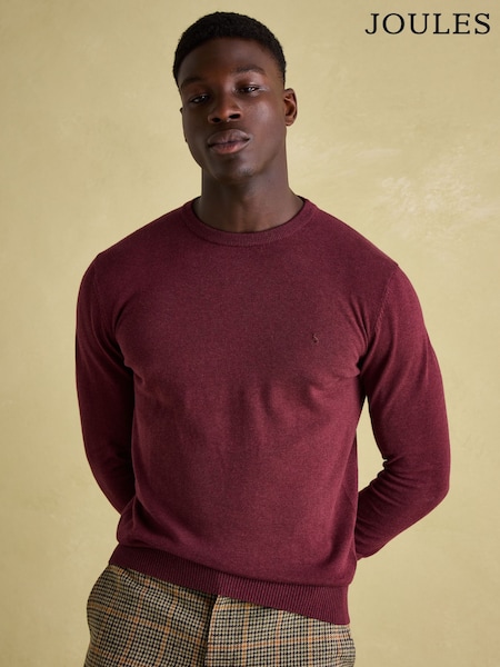Joules Hillside Burgundy Crew Neck Knitted Jumper (227301) | R$ 390