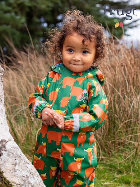 Vihreä - Frugi Waterproof Printed Puddle Buster All-in-one