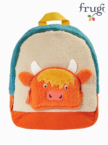 برتقالي - حقيبة ظهر فليس بتصميم شخصية من Frugi