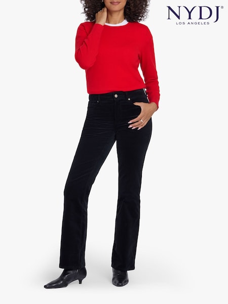 Black - Nydj Brooklyn Bootcut In Fine Wale Stretch Corduroy Trousers