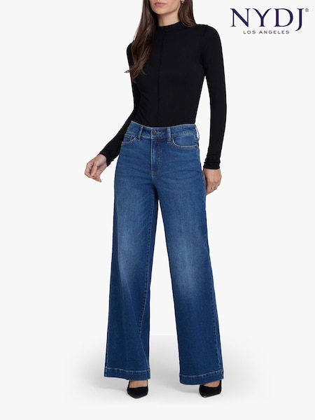 Blue - Nydj High Rise Teresa Wide Leg With Trousers
