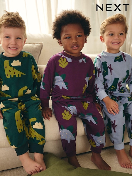 Grün/Blau/Lila, Dinosaurier - 3 Pack Oversized Pyjamas (9mths-10yrs) (228099) | 25 € - 31 €