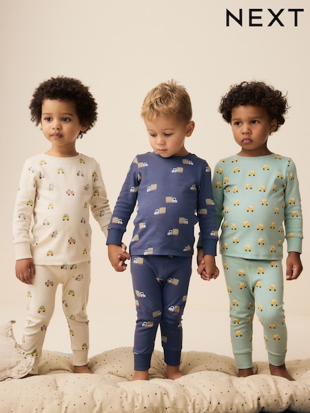 Transportes en verde/azul - 3 Pack Snuggle Pyjamas (9mths-10yrs) (228163) | 32 € - 40 €