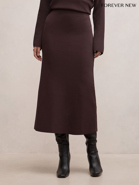 Braun - Forever New Ayva Midi-Strickrock