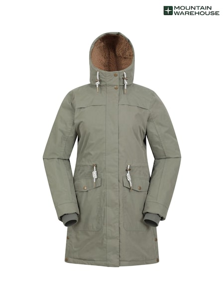 Mountain Warehouse Green Womens Acorn Borg Lined Padded Waterproof Parka (228724) | AZN 321
