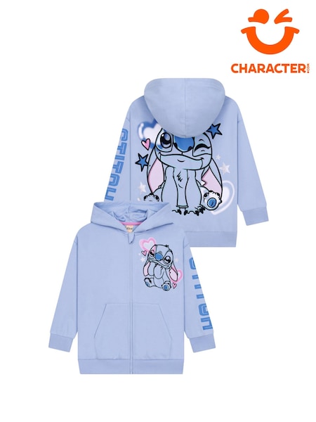 Blue - Character Disney Lilo & Stitch Zip Through Hoodie With Back Print