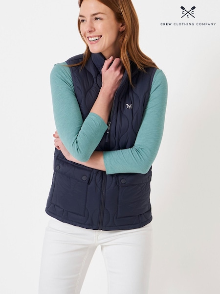 Crew Clothing Company Blue Textured Nylon Gilet (228967) | €43.50