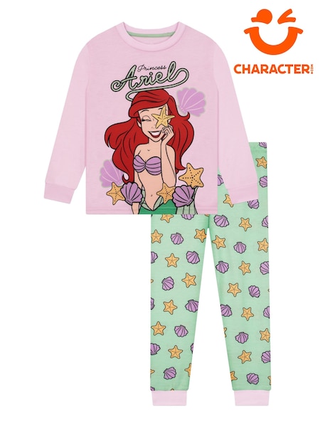 أرجواني - بيجامة بتصميم Disney Princess The Little Mermaid مع رسمة أصداف من Character