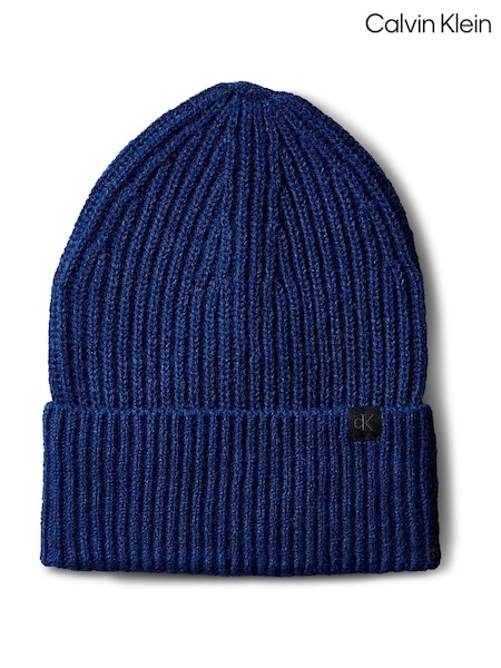 Blue - Calvin Klein Ribbed Beanie