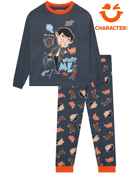 Blue - Character Mr Bean And Teddy Long Sleeve Pyjamas