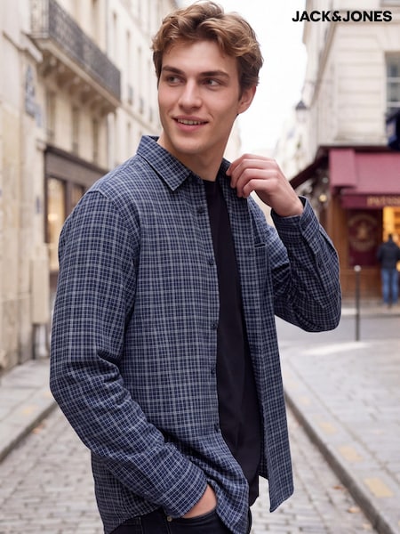 Blå - Regular Jack & Jones Checked Shirt