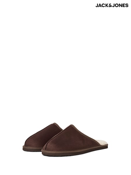Brun - Regular Jack & Jones Microfiber Mule Slippers
