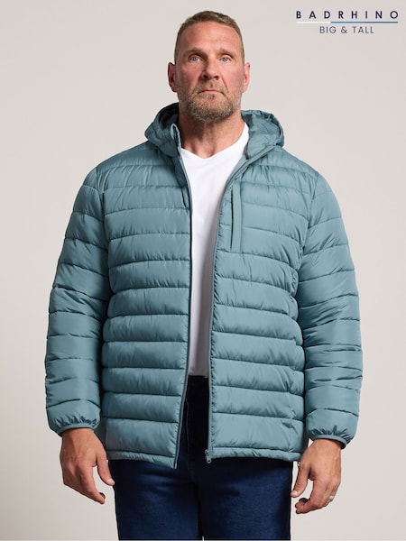 Zaļš - Regular Badrhino Big & Tall Lightweight Hooded Puffer Jacket