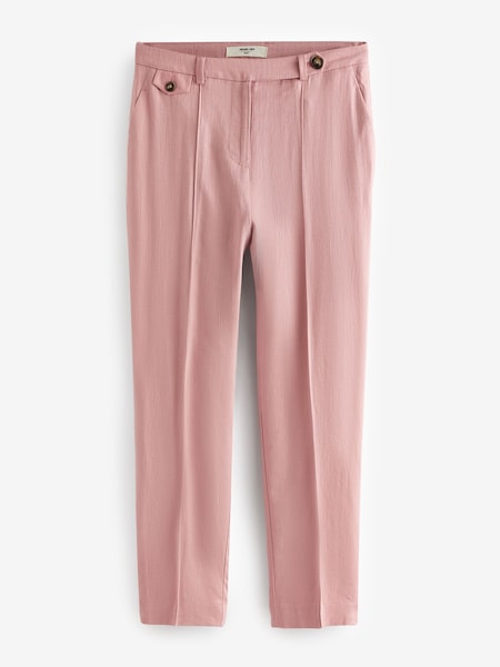 Розовый - Linen Tapered Leg Trousers (229752) | €13