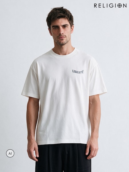 Άσπρο - Regular Religion Liberte T-shirt