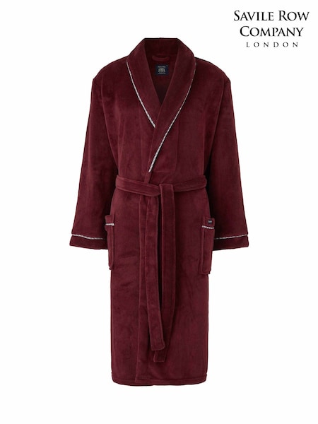 Raudona - Regular Savile Row Company Lightweight Soft Fleece Rope Edge Dressing Gown
