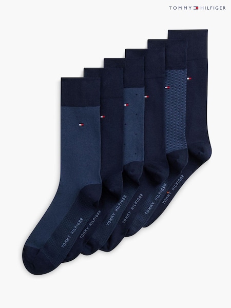 Black - Regular Tommy Hilfiger Cotton Socks 6-pack Gift Tin