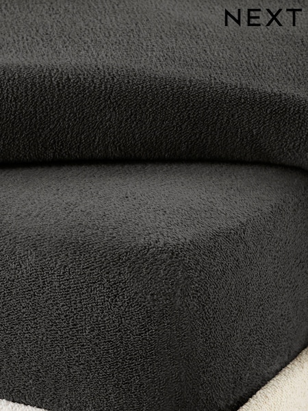 Charcoal Grey Soft Teddy Fleece Deep Fitted Sheet (229988) | €17 - €33