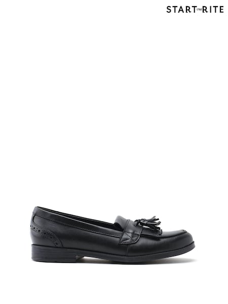 Start-Rite Sketch Slip On Black Patent Leather School Shoes Wide Fit (230204) | 186 LEI
