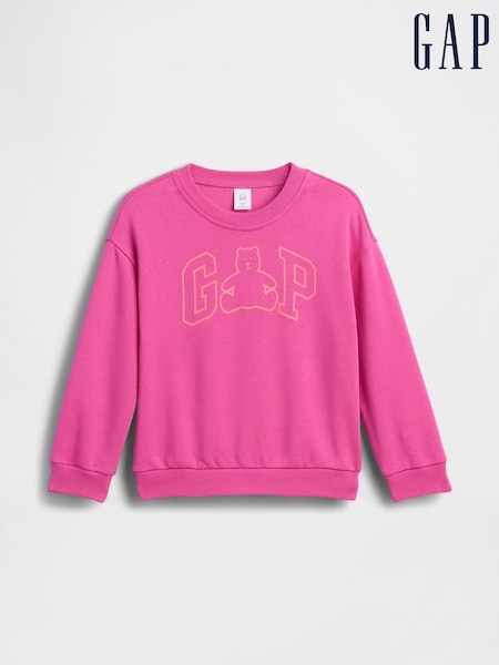 Rozā - Gap Brannan Bear Logo sporta krekls (6mēn.–5gadi)