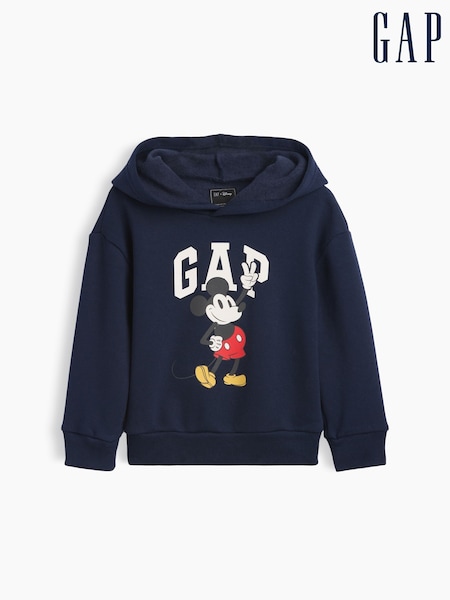 Navy - Gap Disney Mickey Mouse Relaxed Logo Hoodie (6mths-5yrs)
