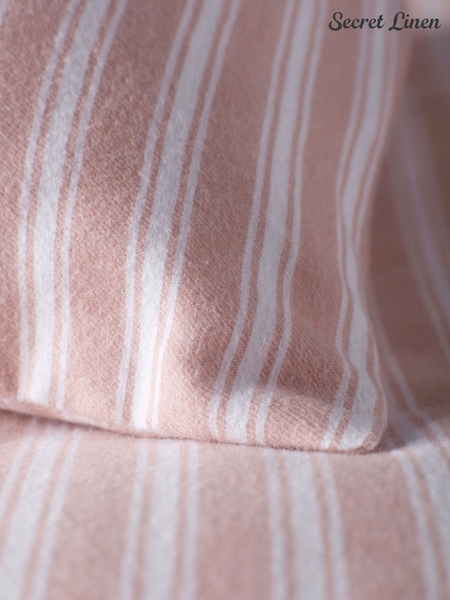 Secret Linen Store Fred Stripe Brushed Pillowcase