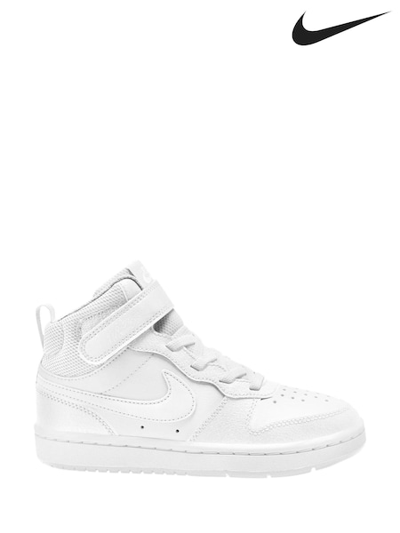Biały - Nike Junior Court Borough Mid Trainers (230872) | 285 zł