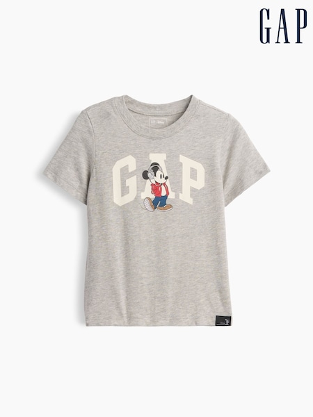 Grey - Gap Disney Mickey Mouse Logo T-shirt (6mths-5yrs)