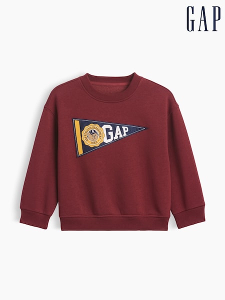 Burgundy Red - Gap Vintagesoft Varsity Logo Sweatshirt (6mths-5yrs)
