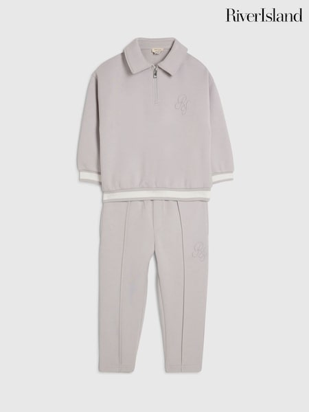 Gris - River Island Rugby Jersey & Joggers Set