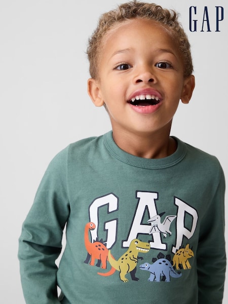 Green Dinosaur - Gap Graphic Long Sleeve T-shirt (6mths-5yrs)