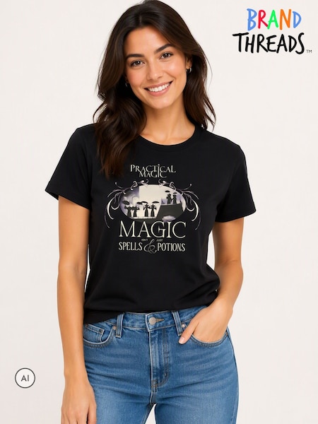 Черный - Brand Threads Prractical Magic T-shirt