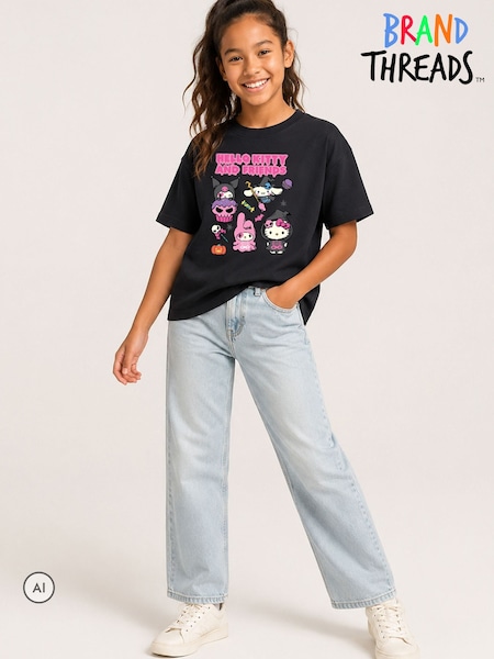 Черный - Brand Threads Hello Kitty Halloween T-shirt