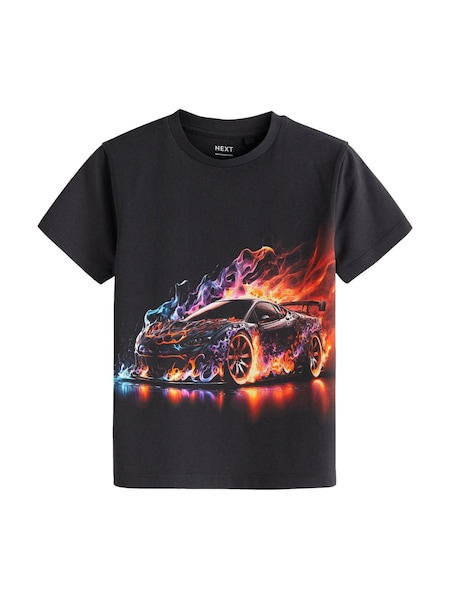 Black Flame Car All-Over Print Short Sleeve T-Shirt (3-16yrs) (232615) | AED30 - AED40