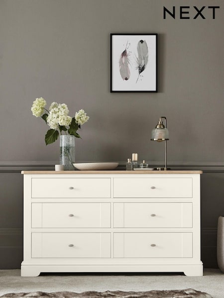 Chalk White Hampton Painted Oak Collection 6 Drawer Chest Of Drawers (232804) | €1,175