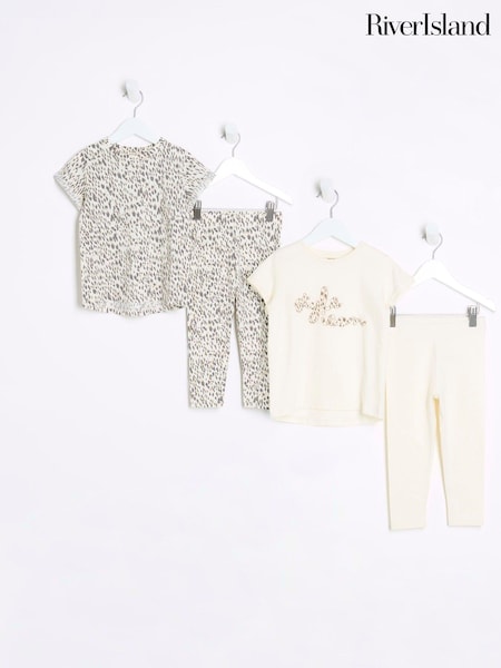 River Island Mini Girls 100% Cotton Animal Print Sets 2 Pack (233071) | 34 €