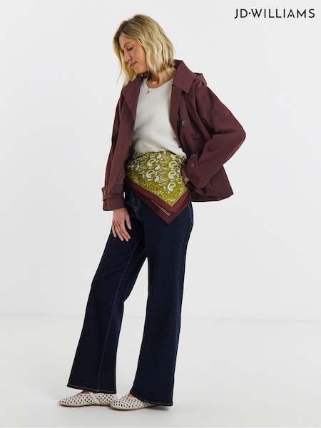 Κόκκινο - Jd Williams Funnel Neck Belted Trench Coat