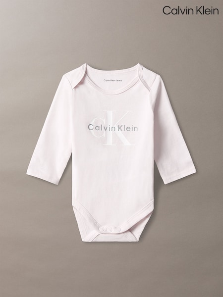 Lila - Calvin Klein Newborn Signature Logo Bodysuit