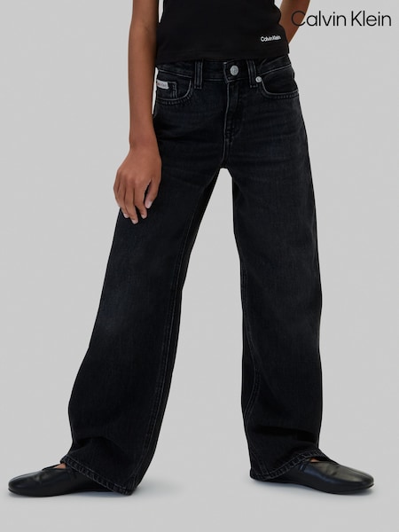 Denim Black - Calvin Klein High Rise Wide Leg Jeans