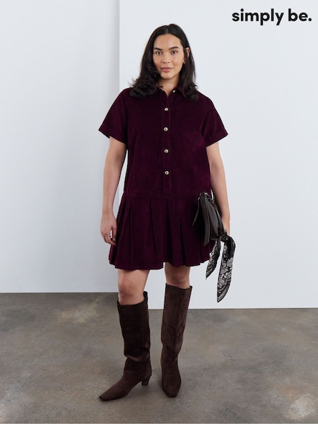Rot - Simply Be Cord-Mod-Kleid