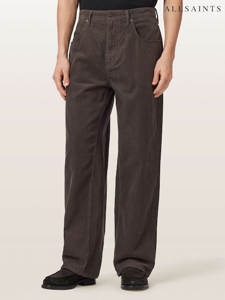 Brown - Regular Allsaints Rivet Cord Jeans