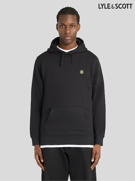 Чорний - Regular Lyle & Scott Circular Badge Pullover Hoodie