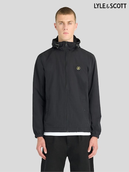 Black - Regular Lyle & Scott Circular Badge Zip Through Jacket