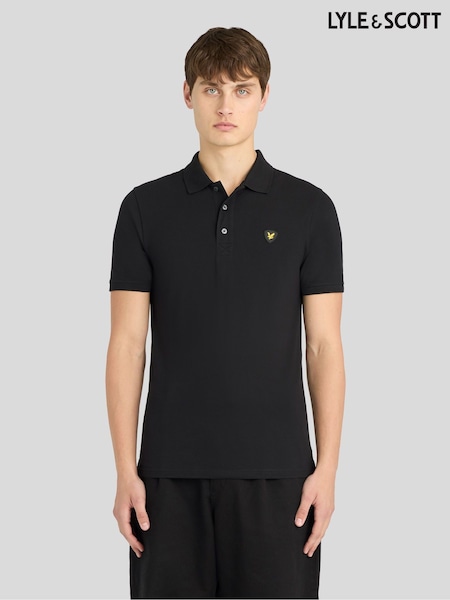 Black - Regular Lyle & Scott Shield Badge Polo Shirt