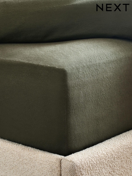Dark Green Brushed 100% Cotton Supersoft Deep Fitted Sheet (234512) | 78 QAR - 127 QAR
