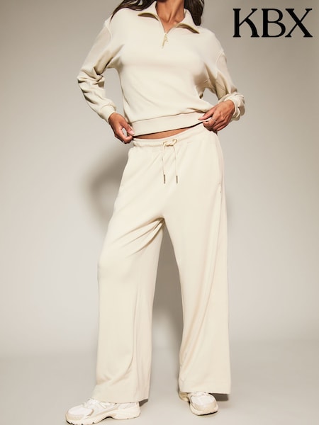 Cream - Knickerbox Scuba Wide Leg Trousers