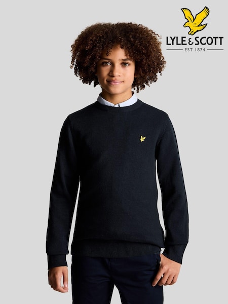 Lyle & Scott Navy Blue Boys Crew Neck Knitted 100% Cotton Jumper (234601) | 3,004 UAH - 3,304 UAH