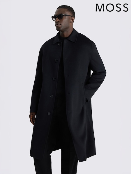 Black - Regular Moss Double Faced Long Coat