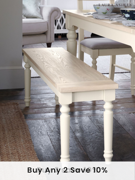 Laura Ashley White Dorset Dining Bench (234706) | €600