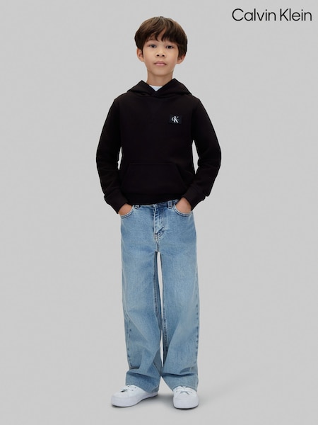 أزرق - هودي بشعار الماركة من Calvin Klein